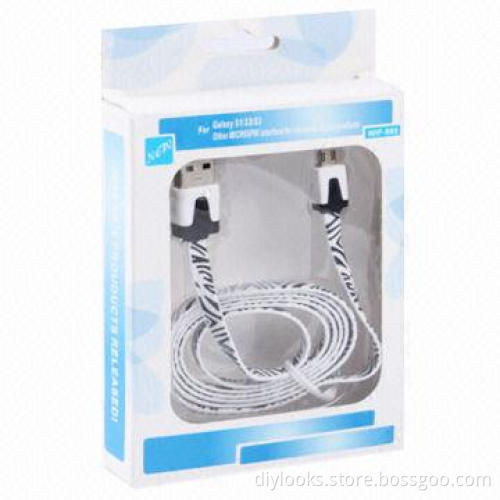 Zebra Texture Noodle Style Micro USB Data Sync Charger Cable for Samsung/HTC/LG/Sony/Nokia